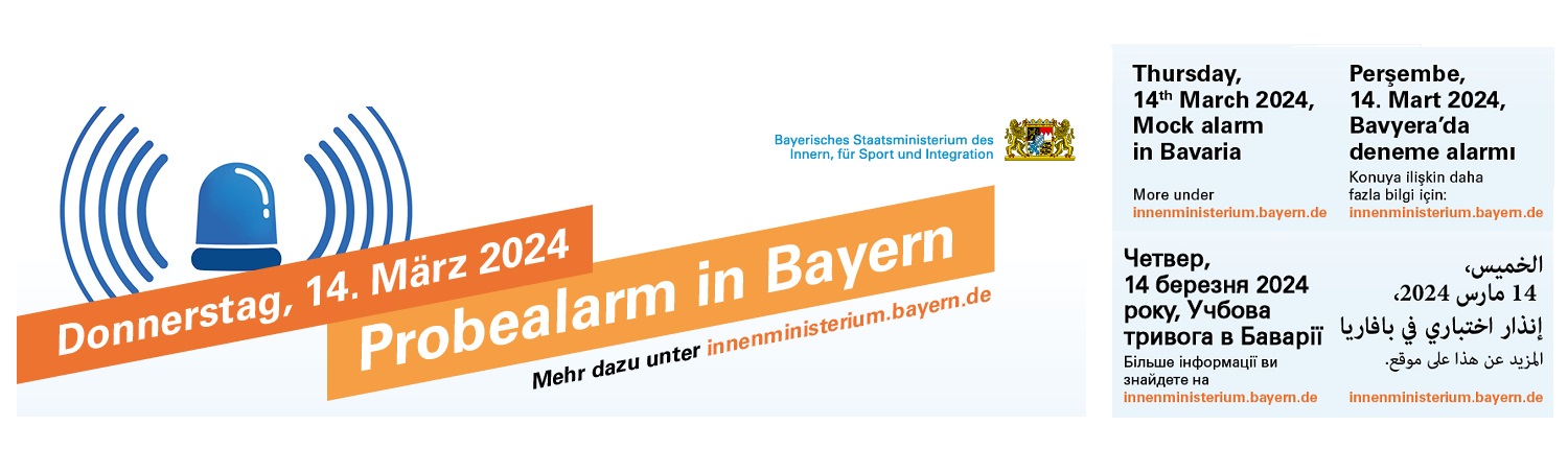 Probealarm in Bayern am Donnerstag, 14. März 2024
